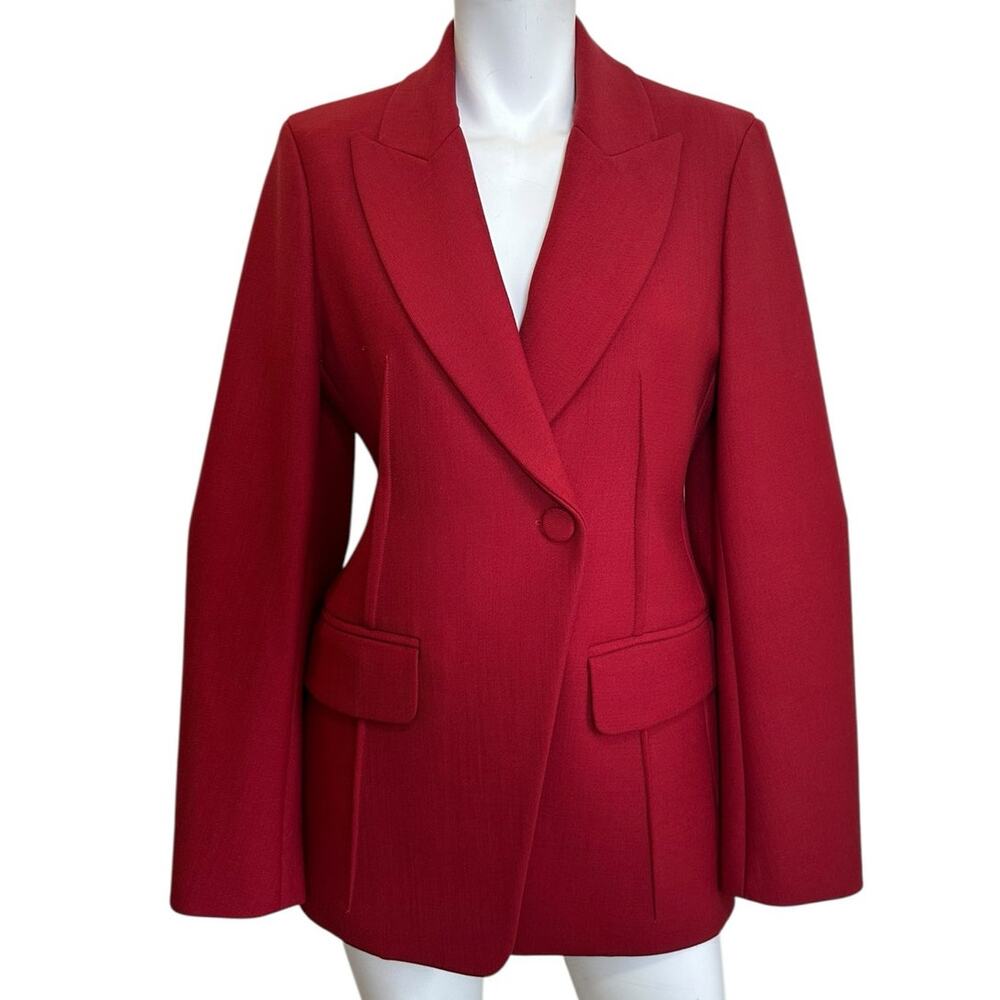 JOSEPH London Red Tailored Wool Blazer Coat Womens Sz 38=6 Designer Jacket NWOT - Picture 10 of 10